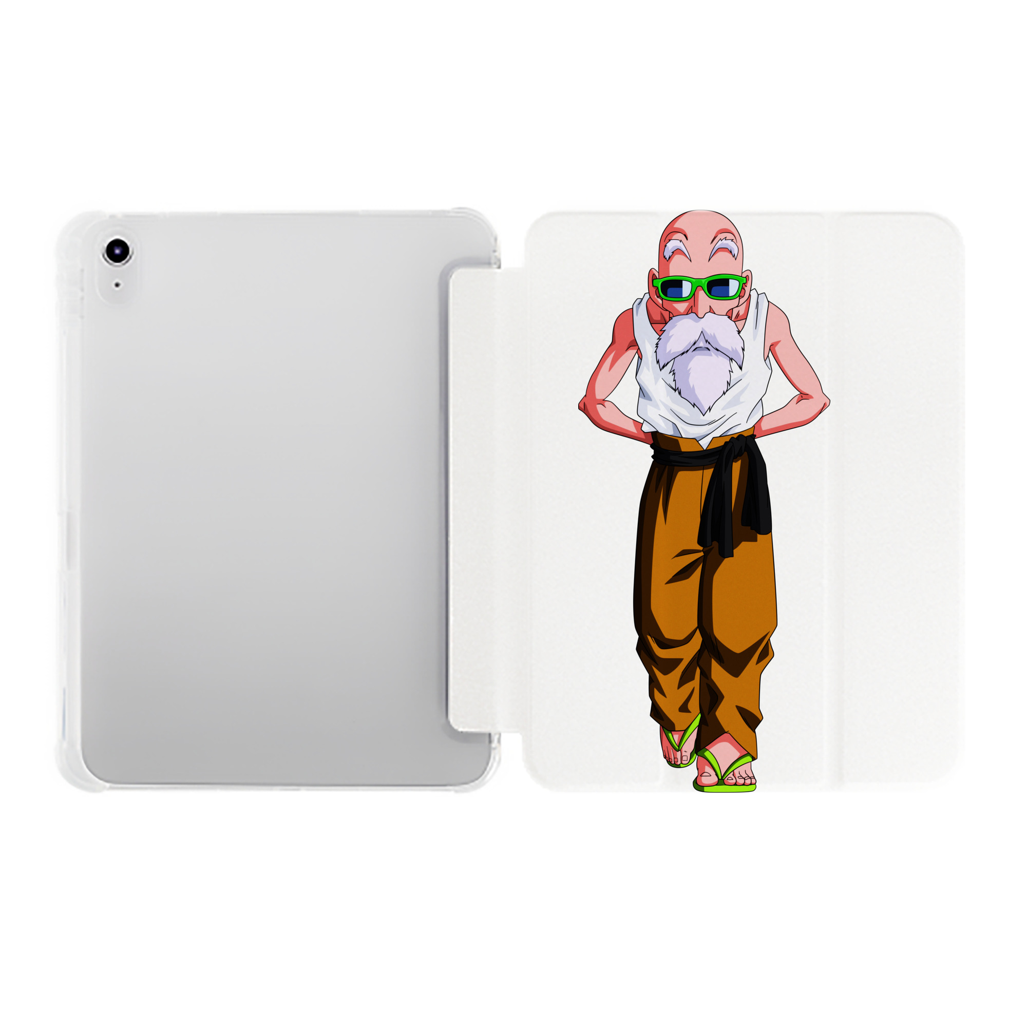 （画像用） ドラゴンボール 亀仙人（かめせんにん） DRAGON BALL Master Roshi Kame Sennin IPad ケース ペン収納付き 三つ折りスタンド PUレザー×シリコン 対応機種9.5/10.5/10.9インチ